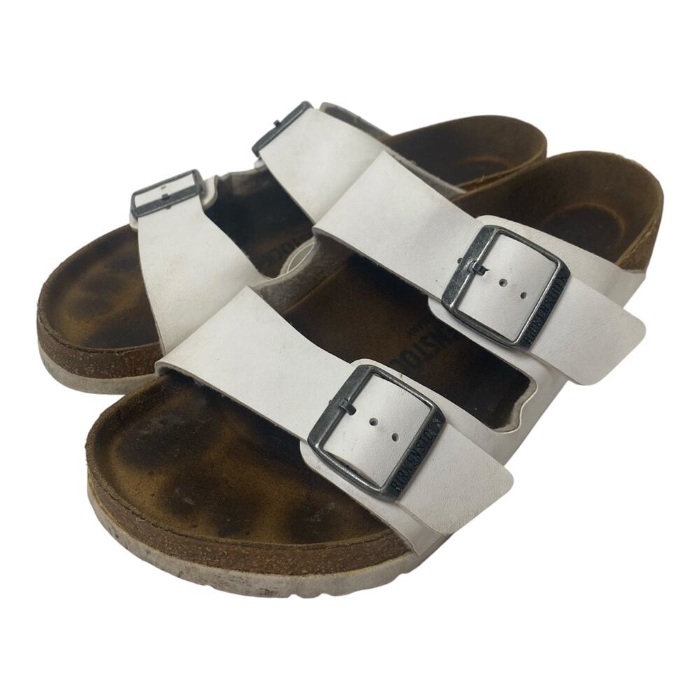 Birkenstock Arizona Leather Sandals in White size Eu 41 Us 10 Narrow Width - Picture 1 of 11